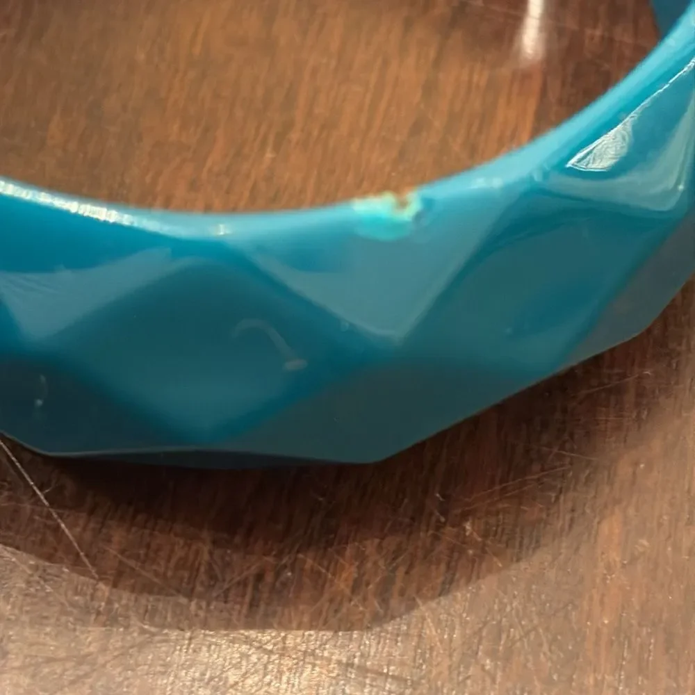 Teal Faceted Bangle Bracelet